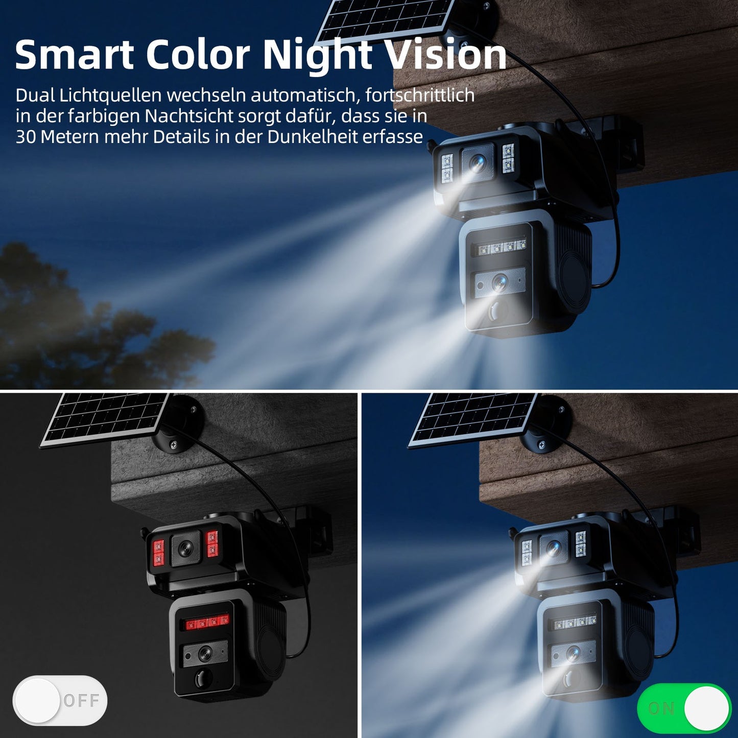 Câmera Solar de Lente Dupla Câmera de Segurança WIFI para Exterior Painel Solar com Bateria Câmeras IP PTZ de segurança CCTV