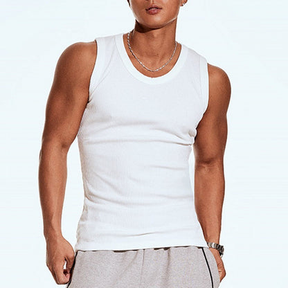 Men's vest solid color Breathable quick drying elastic sports vest men sleeveless undershirt fitness training running tank top