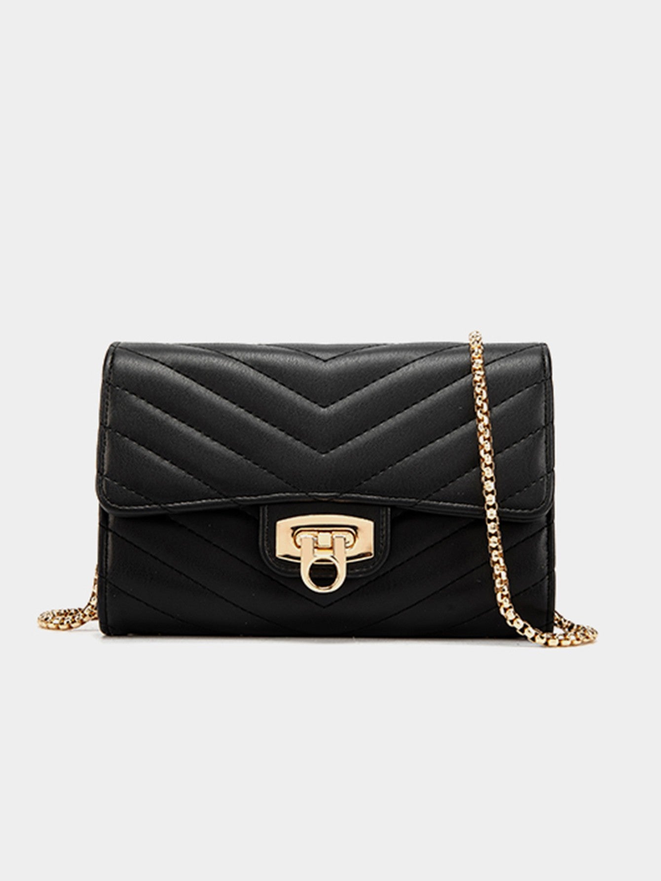 Stylish women's quilted handbag/wallet highquality PU leather crossbody bag casual portable versatile women's clutch