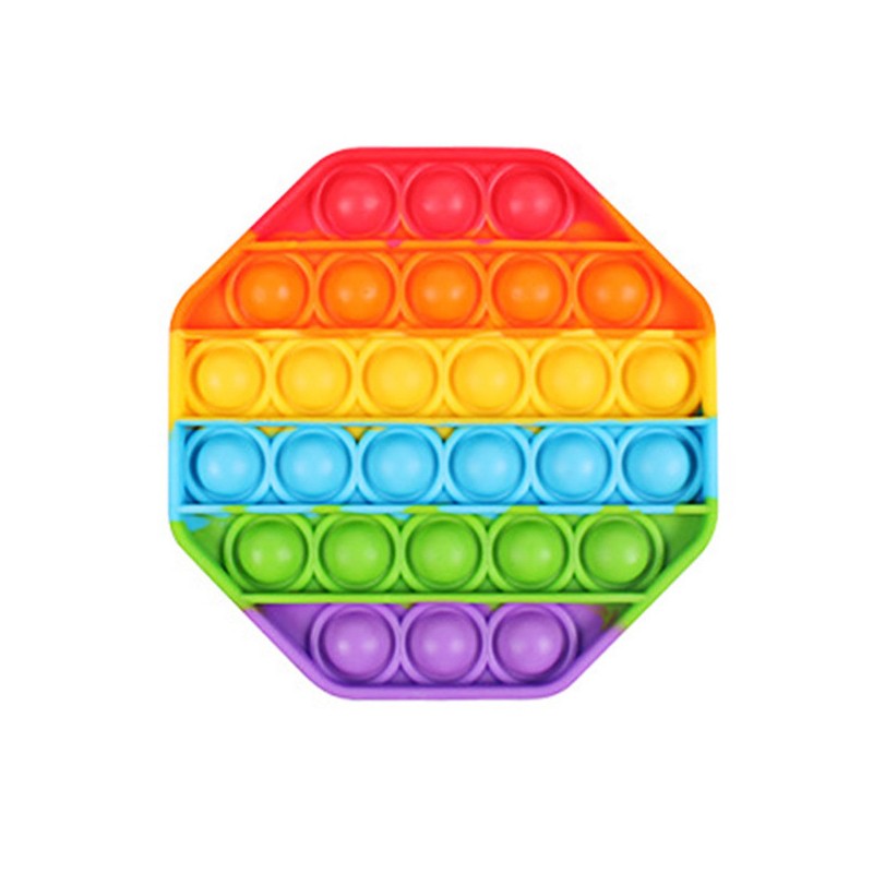 1-5PCS Rainbow Silicone Decompression Toys Cute Styles Bubble Finger Game Stress Relief Squeeze Sensory Toys Fun Party Favors