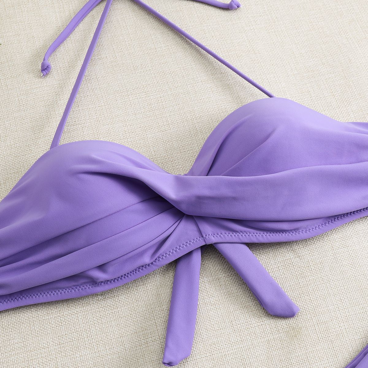 Push Up Bikini Set Women's Swimwear 2024 New Halter Bandeau Underwire Swimsuit Beach Bathing Swimming Suit for Women