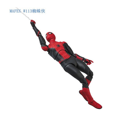 Boneco de Ação MAFEX113 Homem-Aranha Versão Homem-Aranha Longe de Casa Boneco Articulado Brinquedos Modelo Presente Para Namorado Crianças