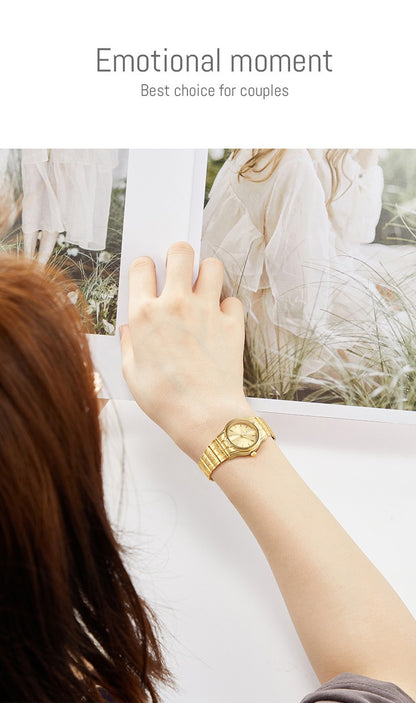 LIEBIG Fashion Quartz Wristwatch Women Men Luxury Full Steel 3Bar Waterproof Watches For Female Ladies Clock Relógio Feminino