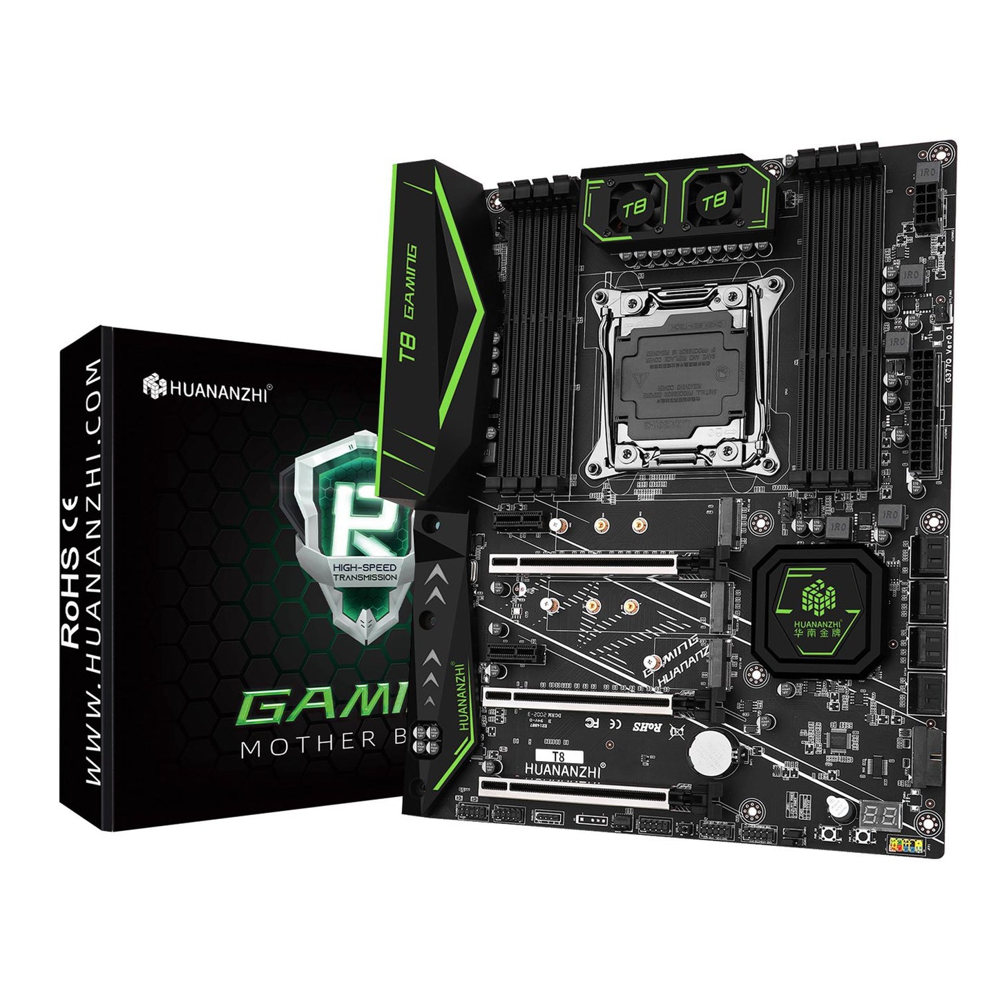 Placa-mãe HUANANZHI X99 T8 LGA 2011-3 XEON X99 compatível com Intel E5 2696 2678 2676 2673 2666 V3 com suporte a memória DDR3 RECC NVME