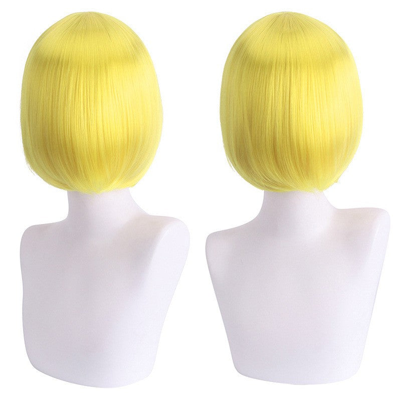 cosplay wig, face-controlling, short hair, thickened version, face-controlling style, colorful Synthetic fiber wig