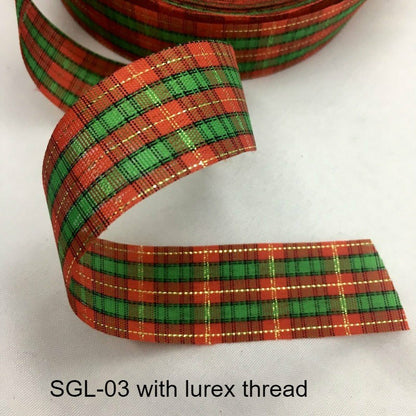 Gingham Ribbon Scottish Fabrics 10Y 2.5cm For Handmade DIY Craft Gift Floral Packing  Wedding Christmas Wreath Deco