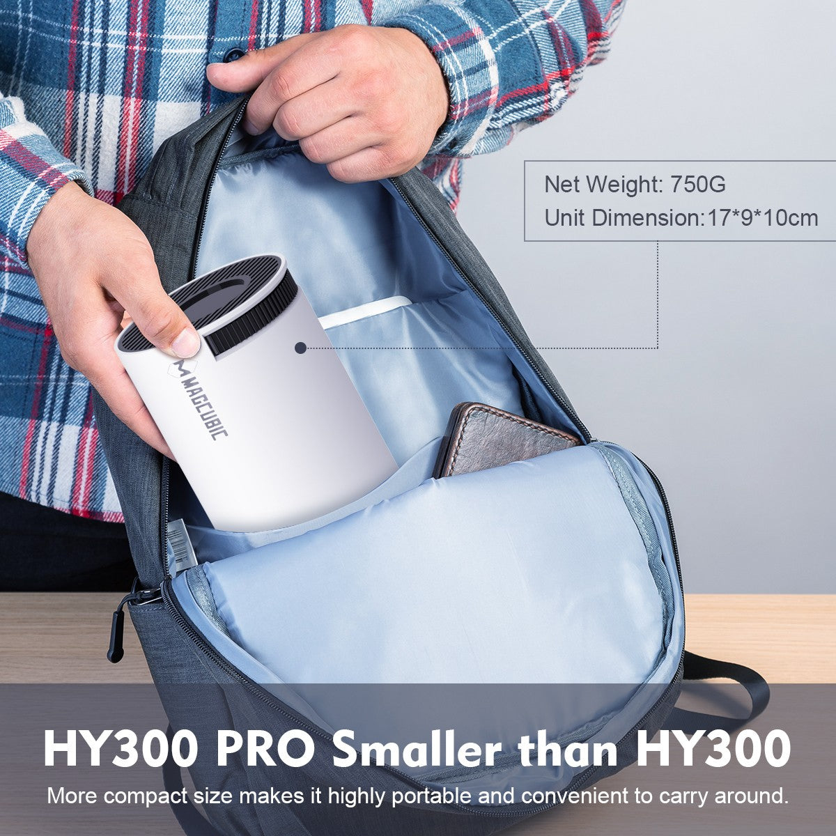 Projetor Magcubic HY300 Pro 8K Android 14 Dual Wifi6 290ANSI Allwinner H726 BT5.4 1080P 1280*720P Cinema em Casa Projetor Externo