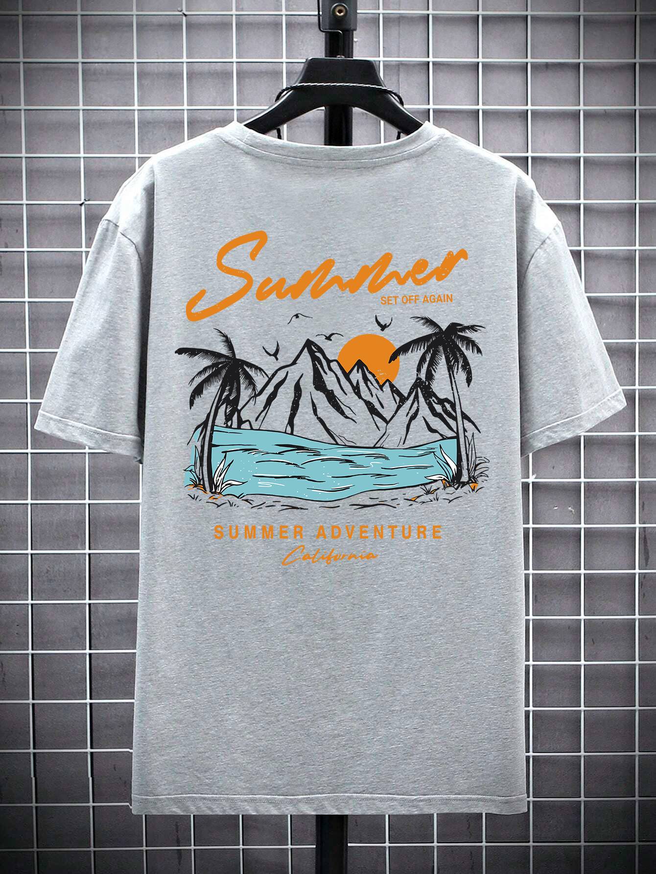Summer Set Off Again Adventure California Mens T-Shirt Cotton Loose Tee Clothing Fashion Sweat Clothes Oversized Summer Tops