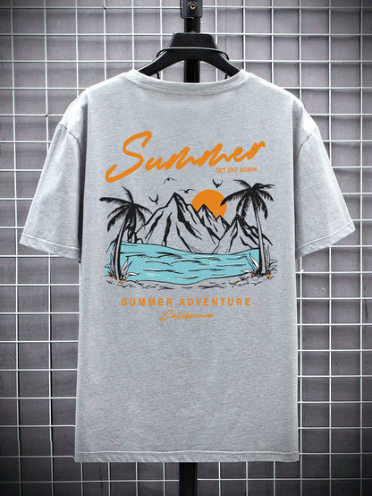 Summer Set Off Again Adventure California Mens T-Shirt Cotton Loose Tee Clothing Fashion Sweat Clothes Oversized Summer Tops