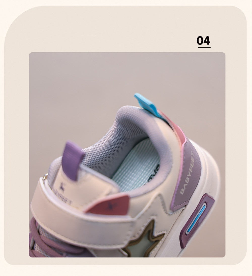 PU Leather Sport Shoes For Children 2025 Trend Fashion Teenager Girl's Sneakers Anti-slippery Kid's Tennis Shoes Running Shoes