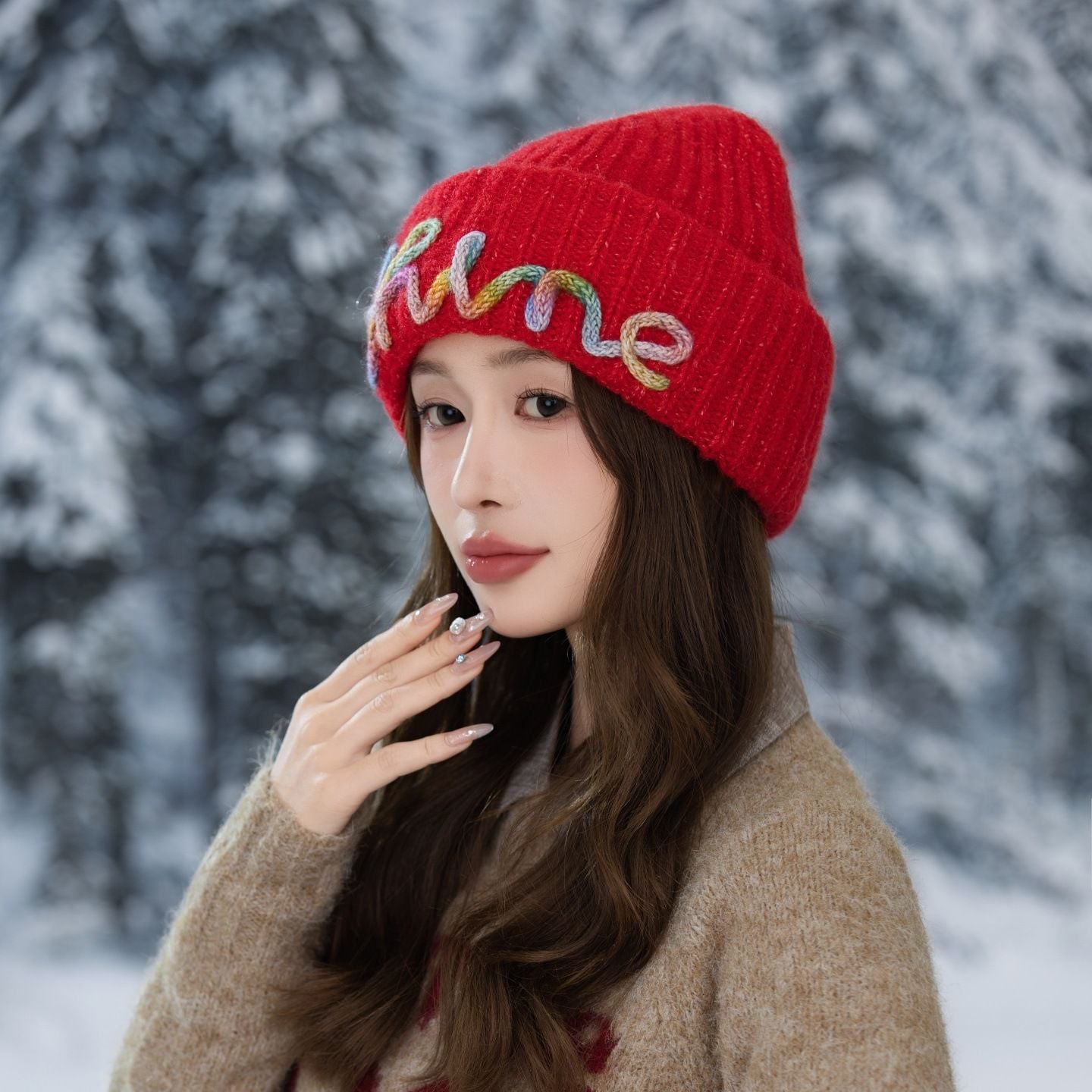 Vintage Embroidered Hats Letter Korean Version Knitted Hat for Autumn and Winter Warm Ear Protection Knitted Hats