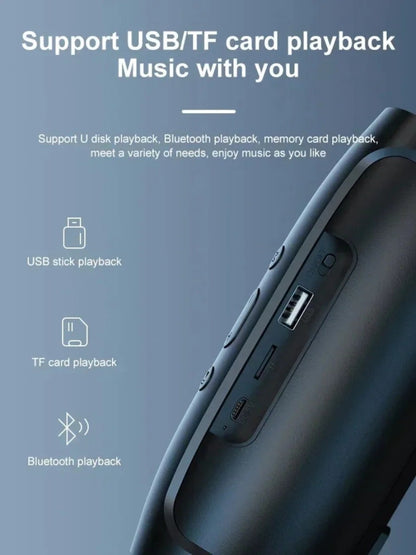 XIKCU Portable Dual Bluetooth Speaker Stereo Outdoor Tfusb Playback Fm Voice Broadcasting Portable Subwoofer 50 Wireless Speaker