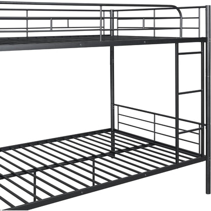 Full Over Full Metal Bunk Bed with Ladder and high Guardrail, Able to Split, Storage Space, No Box Spring Needed, Noise Free