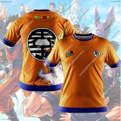 2025 New Adult Men/Women Dragon Ball Z Role Play T-shirt Kids Super Saiyan Tops Short Sleeves Summer Sports Breathable T-shirts