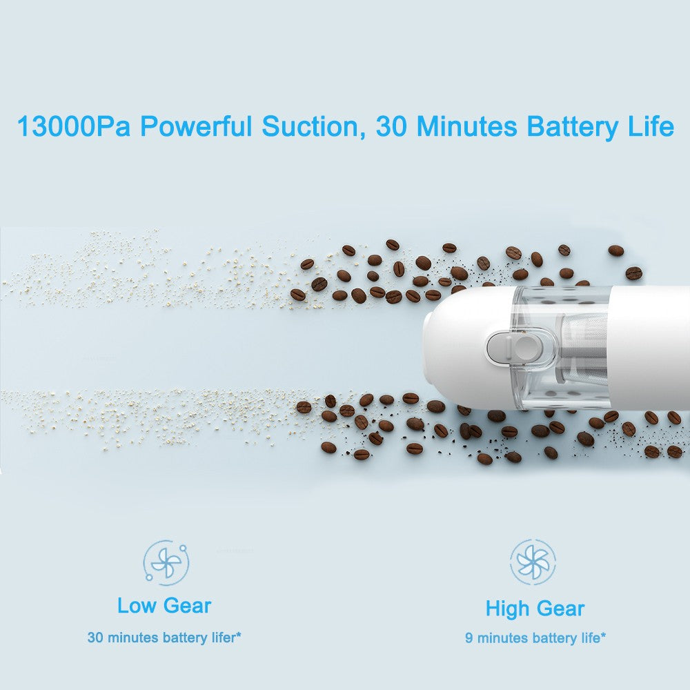 Aspirador de Pó Portátil Sem Fio XIAOMI MIJIA, Sucção de 13KPa, Para Casa Carro, Aspirador de Pó Portátil Sem Fio, Vida útil máxima da bateria 30min