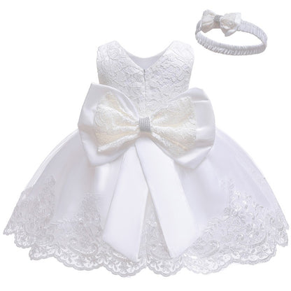 LZH Baby Girl Dress Newborn Clothes Princess Dress+Headwear For Toddler Birthday Wedding Christening Infant Party Christmas Gown