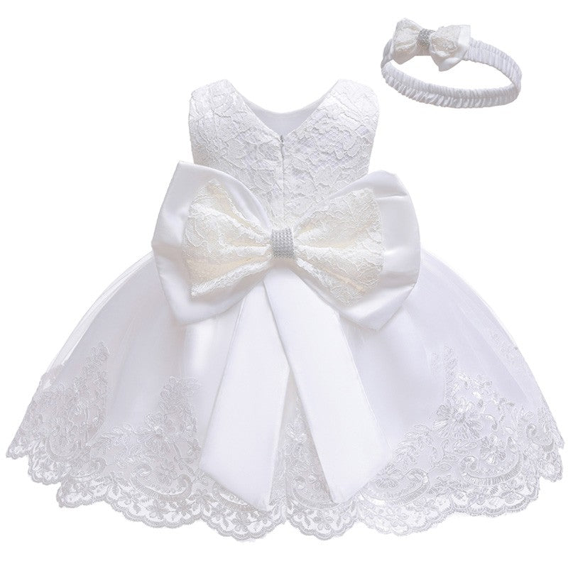 LZH Baby Girl Dress Newborn Clothes Princess Dress+Headwear For Toddler Birthday Wedding Christening Infant Party Christmas Gown