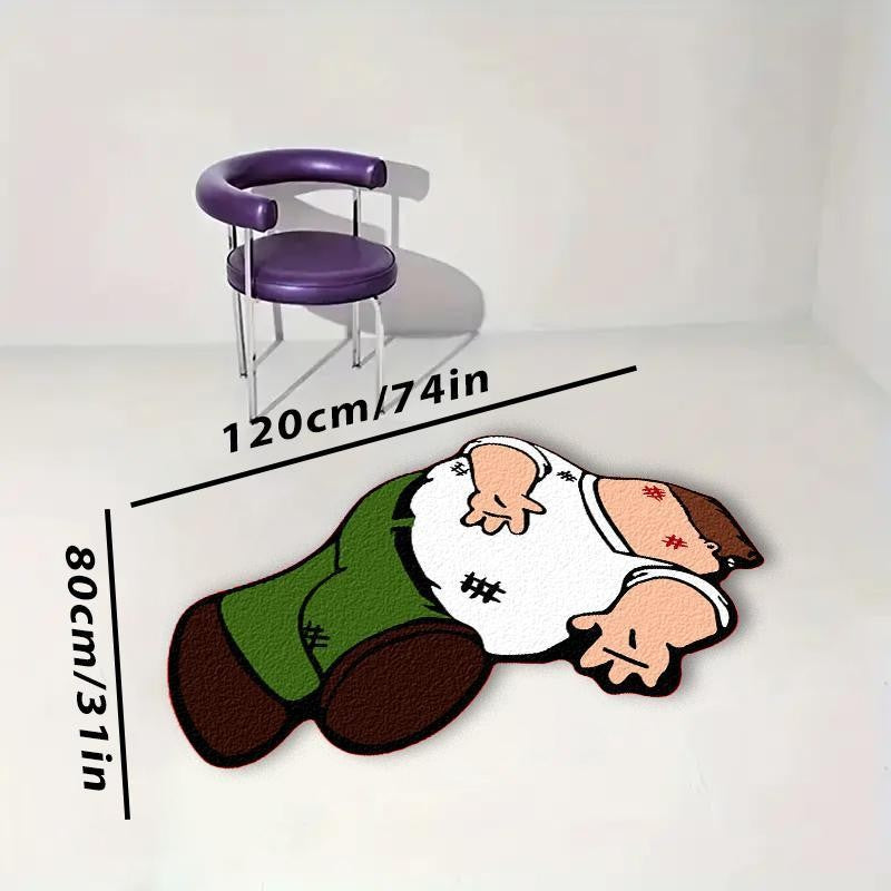 VIKAMA American-Style Cartoon Prone Figure Carpet Creative Living Room Bedroom Ins Style Balcony Leisure Area Versatile Decor