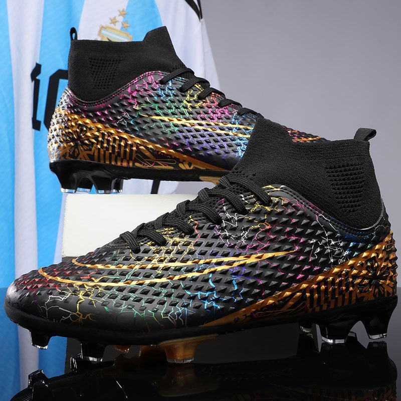 New Men Soccer Shoes Training Boys Outdoor Sport Football Boots Adult Long Spikes Non Slip Cleats Breathable Match Comfortable
