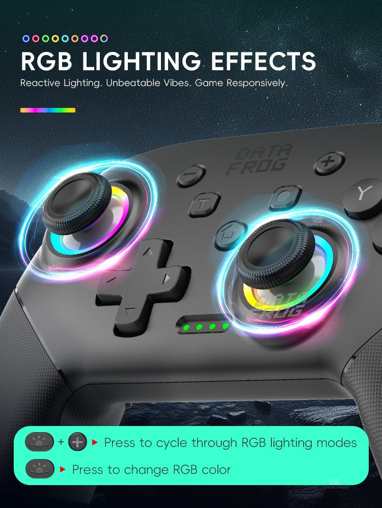 DATA FROG Wireless Pro Gamepad With HD Vibration Ergonomic Grip For Switch 2 Switch Lite Switch OLED Console Gaming Accessories