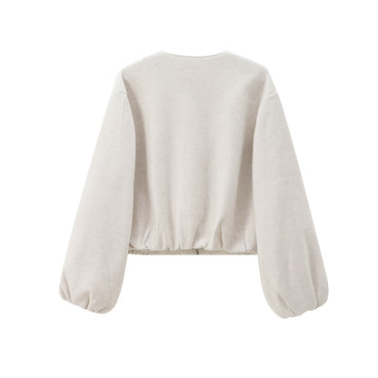 MUJER Black Bomber Jackets for Women Zipper Varsity Jackets Women Soft Cropped Jackets Woman 2025 Long Sleeve Winter Coat Female