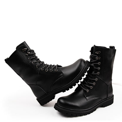 Botas Táticas Militares Masculinas Botas de Tornozelo de Deserto de Cano Alto Quentes e Antiderrapantes com Cadarço para Outono Inverno Masculino de Tamanho Grande