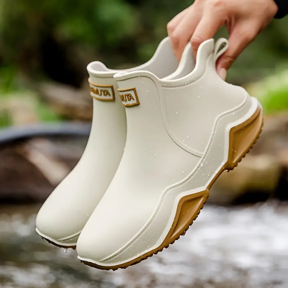 Trendy Outdoor Kitchen Non-slip Rain Boots, Motorcycle Waterproof Shoes, Rain Shoes Rubber Shoes Water Shoes Fishing Shoes For W