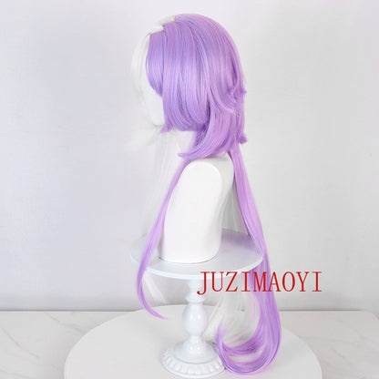 Anime Bungou Stray Dogs Cosplay Peruca Sigma Longa 100cm Branca Roxa Peruca Sigma Cabelo Sintético Resistente ao Calor + Touca de Peruca