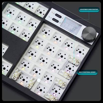 Kit de Teclado Mecânico GMK104 Teclado Gamer de Três Modos Hot Swap Retroiluminado Estrutura Gasket Este VIA com tela de exibição