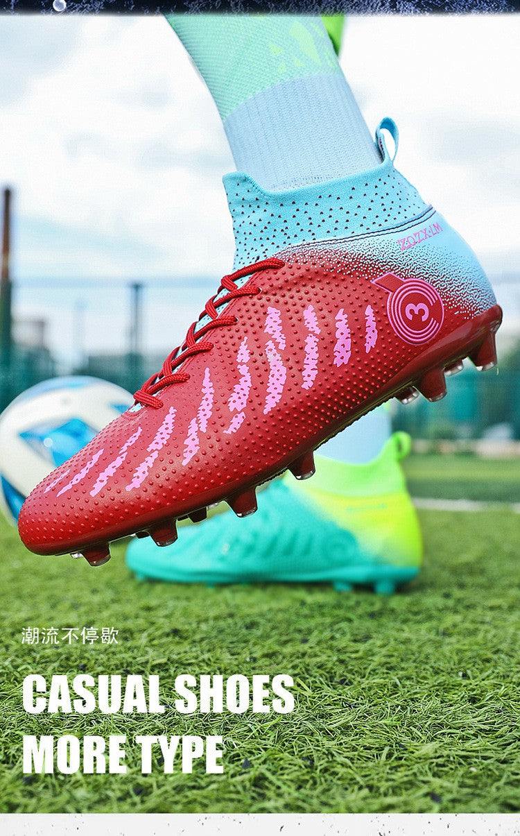 New High Top Football Shoes Cleats Soccer Shoes Boys And Girls Broken TF Nails For Adult Competitions Long Nails Training Boots