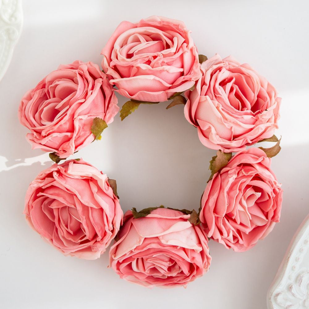 Artificial Flower Burned Edge Rose Wedding Bridal Bouquet Decor Home Outdoor Garden Festival Party Wreath Diy Ins Gift Scrapbook