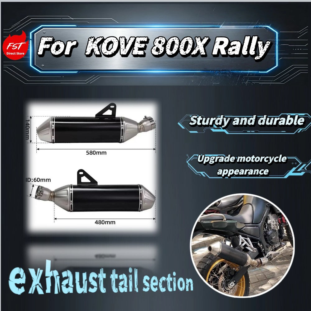 For KOVE 800X Rally Motorcycle Modified Slip-On Exhaust Pipe With Removable  Easy Installation Accessories