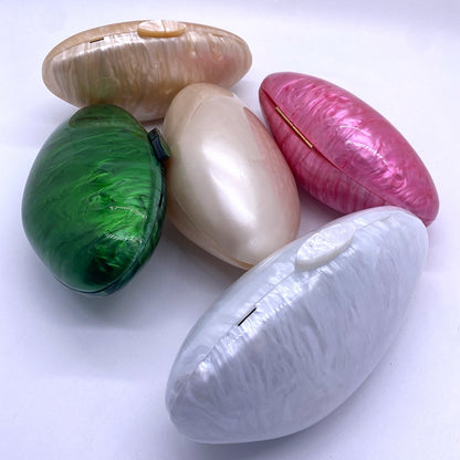 Pearl Acrylic Evening Bags Designer Luxury Clutch Purse Mini Women's Wallet Shell Chain Shoulder Crossbody Wedding Party Handbag