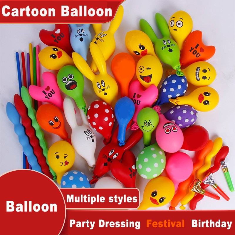 50/100 PcsNo gas pump provided Cartoon Balloons Decoration Helium Inflatable Balloons Animal Duck Rabbit Balloon Party Decor