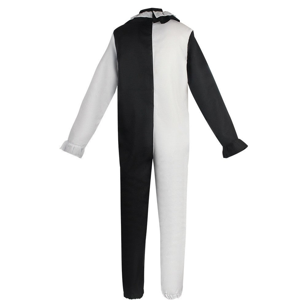 Terrifier Clown Cosplay Costume Black White Jumpsuit Dress for Men Women Halloween Horror Party Role Play Outfit Carnival Dress