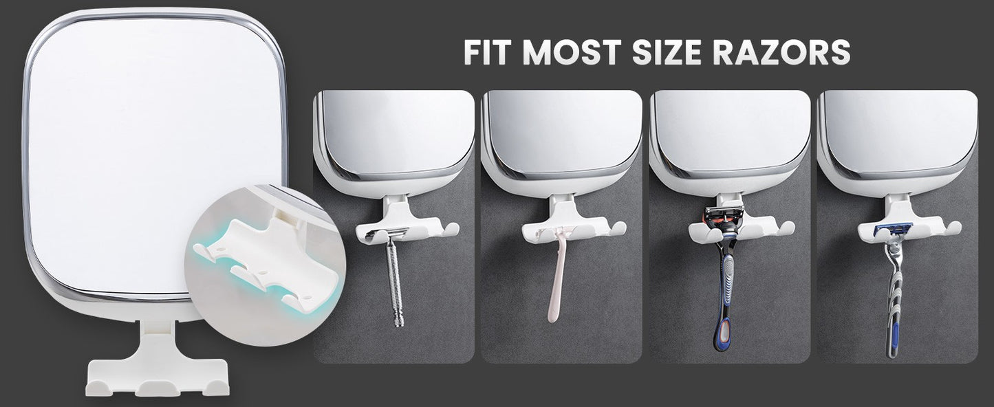 TAILI Shower Fogless Makeup Mirror With Holder Suction Cup Shower Shave Round Acrylic Mirrors Bathroom Mirrors Washroom