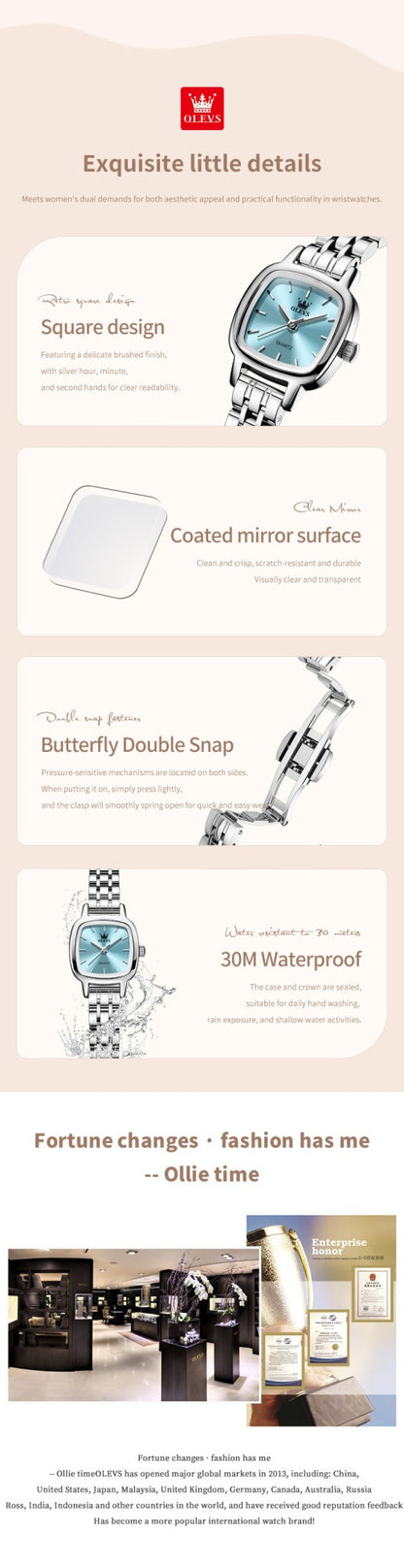 OLEVS 5675 Women Watches Elegant Ladies Square Quartz Watch Waterproof Luminous Wristwatch For Girlfriend Lovers Gift Reloj