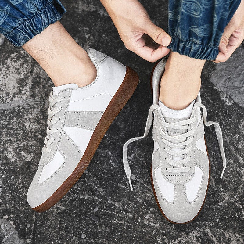 Leisure Walk Tenis Masculino Trainers Fashion Leather Men's Casual Shoes Lace Up  Simple Vulcanize Shoes Outdoor Male Sneakers