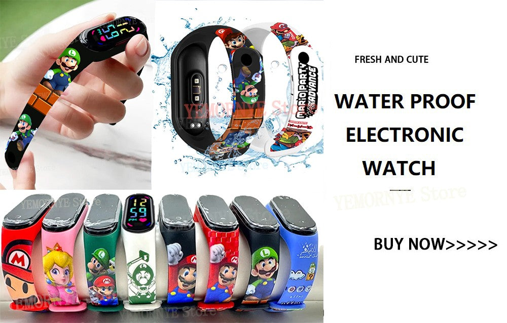 Disney Frozen Digital Kids' Watches Anime Figures LED Luminous Watch Touch Waterproof Electronic Sports Watch Kids Birthday Gift