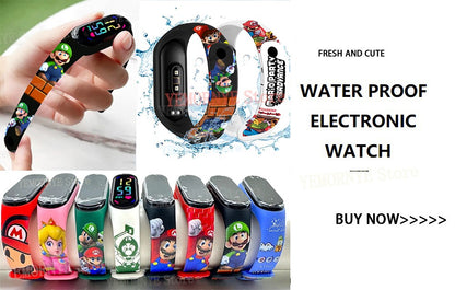 Disney Frozen Digital Kids' Watches Anime Figures LED Luminous Watch Touch Waterproof Electronic Sports Watch Kids Birthday Gift