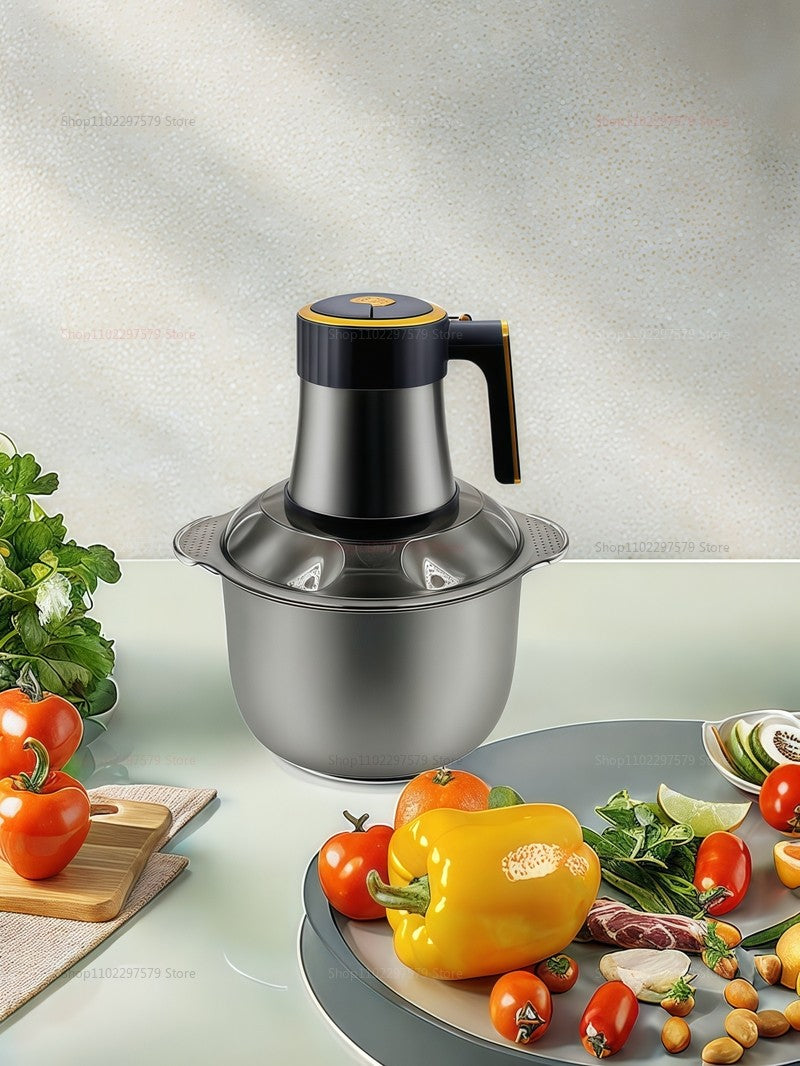 Liquidificador de aço inoxidável multifuncional para carne, frutas, vegetais, processador de alimentos, moedor de carne elétrico de cozinha com cinco velocidades