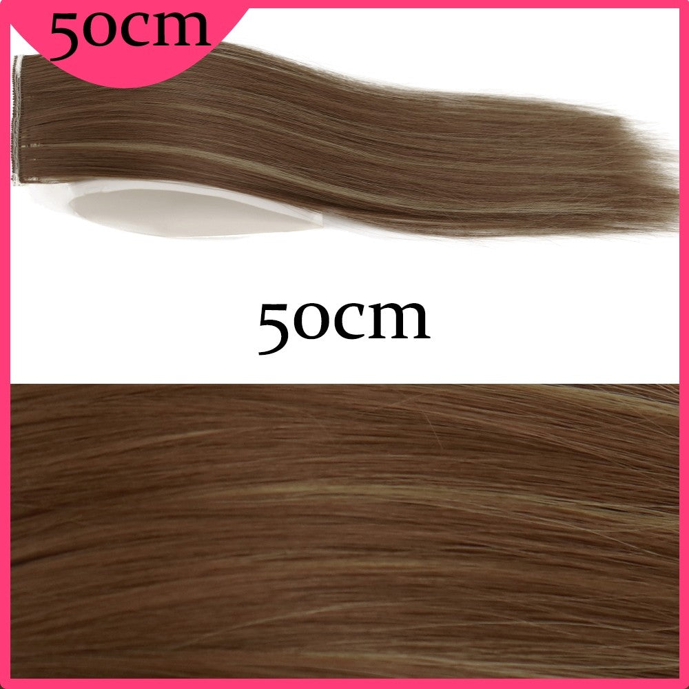 MERISI HAIR Apliques de Cabelo Sintético Liso Invisível com 2 Presilhas, Aumento de Volume, Extensões de Cabelo, Cobertura Lateral Superior