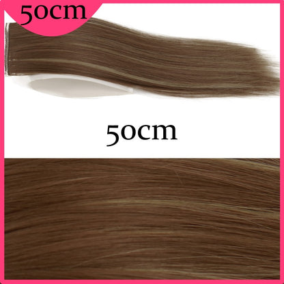 MERISI HAIR Apliques de Cabelo Sintético Liso Invisível com 2 Presilhas, Aumento de Volume, Extensões de Cabelo, Cobertura Lateral Superior