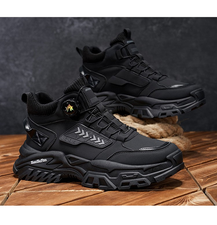 New Men's Casual Outdoor Construction Site Work Durable Safety Shoes, Black for Outdoor Mountain Climbing and Hiking Sports