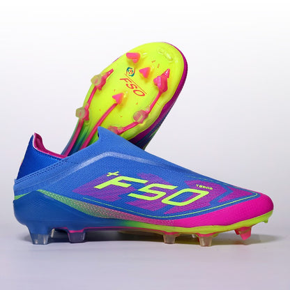 No-lace Mens Soccer Shoes Non-Slip Turf Soccer Cleats for Youth Without-Lace TF/FG Training Football Boots Chuteira Campo 39-45