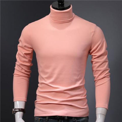 2025 New Man Thermal Turtleneck Casual Sleepwear Shirt S-2XL Sleeve Long Slim Coat 5colors Basic Sweater Bottom Winter