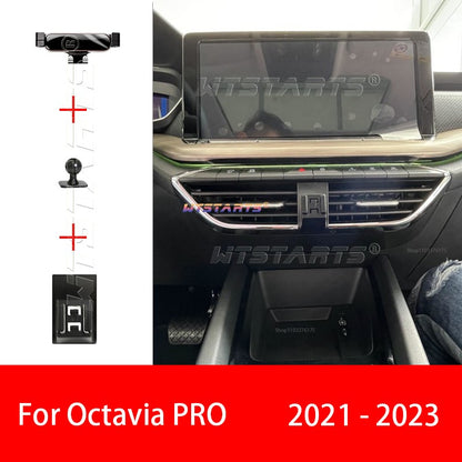 Para Skoda Octavia/PRO 2016-2023 Suporte de Celular Ajustável para Carro Suporte Móvel Gravidade GPS Rotativo Acessórios de Navegação