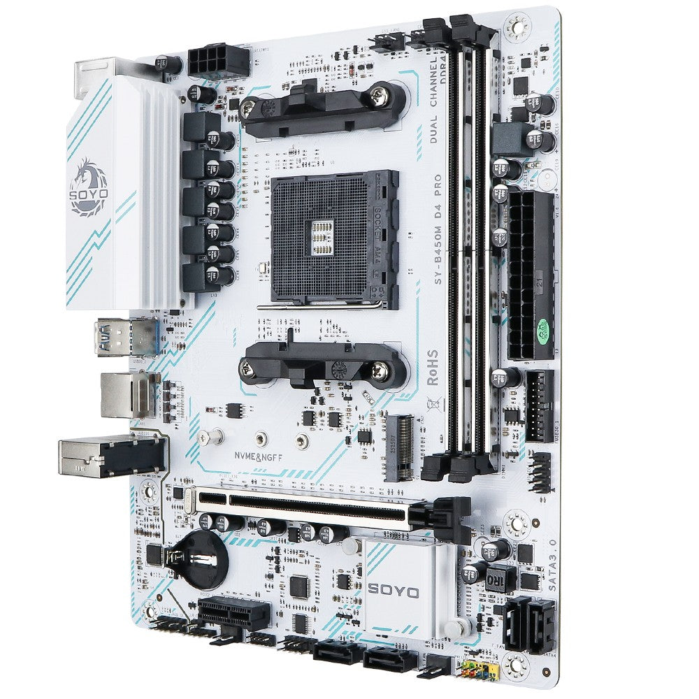Placa-mãe AMD Clássica B450M Memória DDR4 de Canal Duplo Placa-mãe AM4 PCI-E 3.0 NVME B450 (suporta CPU Ryzen 5600 5600G)