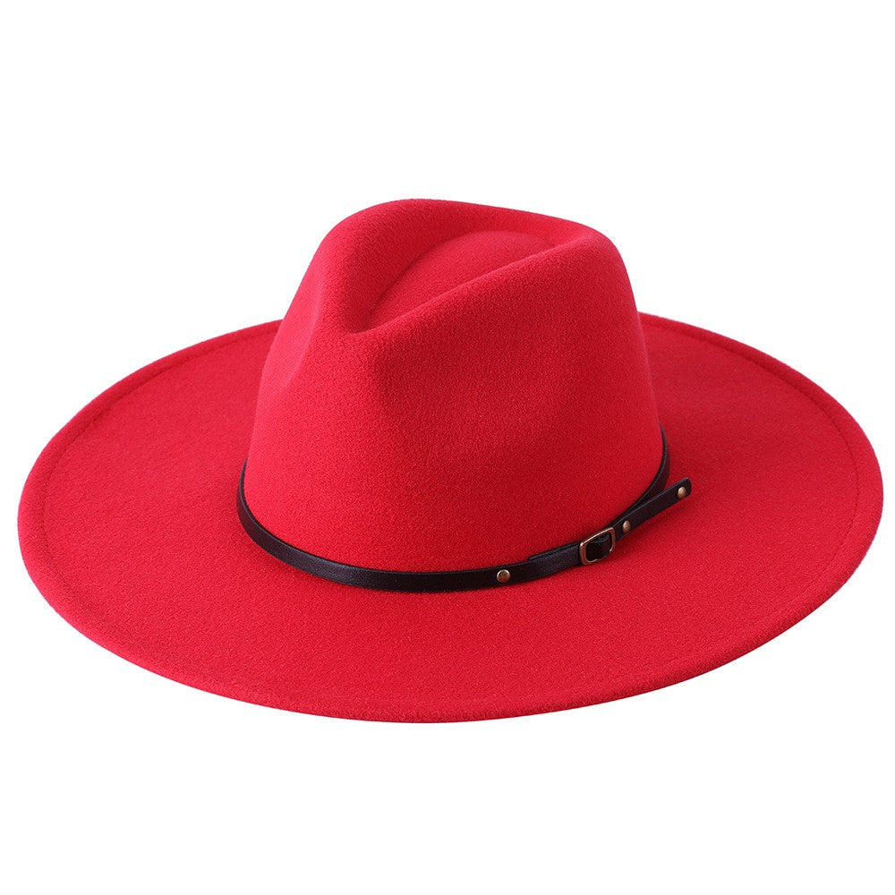 Wool Warm Wide Brim Fedora Hats Women Solid Color Top Jazz Felt Hat For Men Panama Gamble Yellow Hats