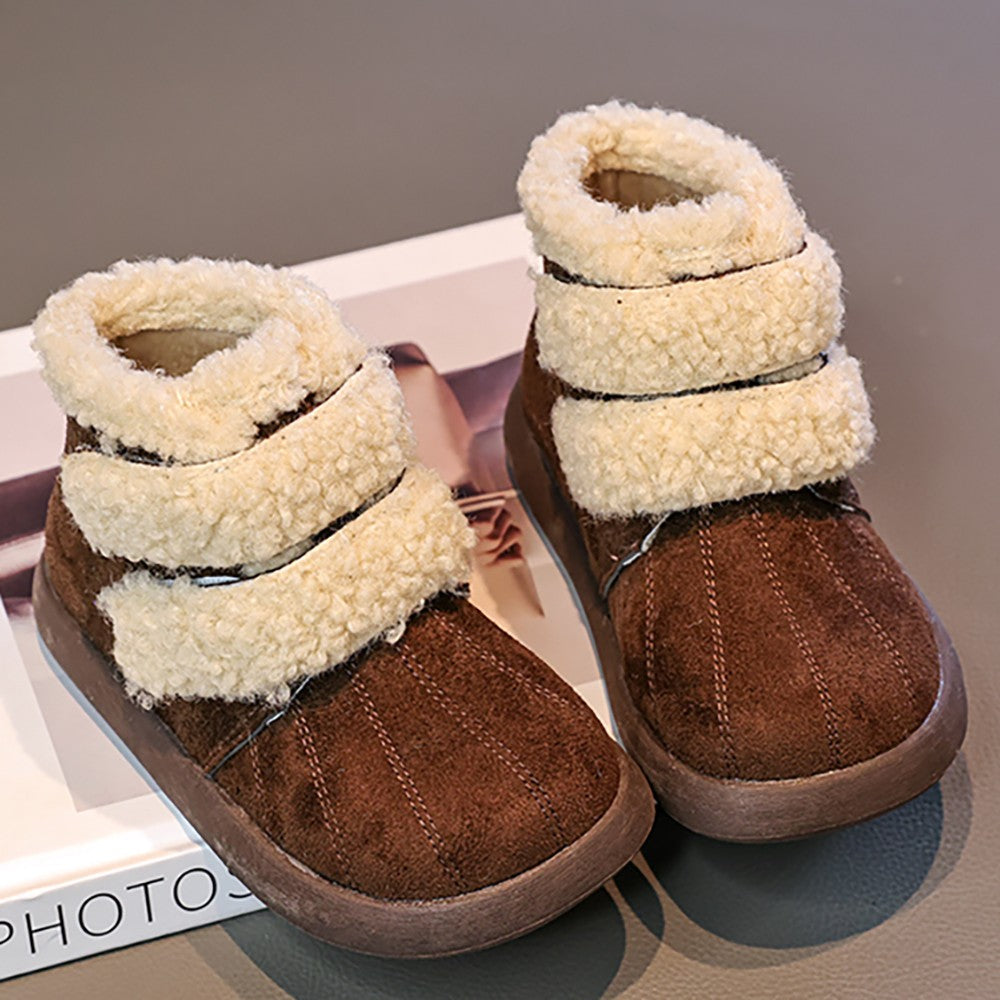 Thick Warm Plush Boots For Children 2025 New Designers Teenager Kid's Padded Boots Outdoor Hiking Boy's Girl's Snow Boots